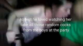 White bimbos Passed Around At Party