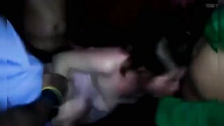 White bimbos Passed Around At Party