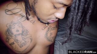 BLACKEDRAW Sexual Dark Haired's big black dick fantasy comes true