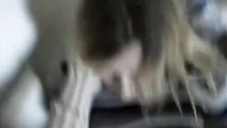 Blonde has sex inside outdoor for cash