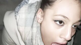 Outdoors Fellatio - Cum sprayed inside her mouth!