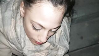Outdoors Fellatio - Cum sprayed inside her mouth!