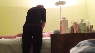 Secret Webcam At Wax Salon women Strokes Rough Penis Of Customer