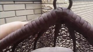 Russian incredible whore got screwed doggy style inside the yard and