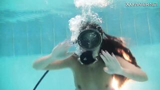 Hungarian goddess Nora Shmandora gets orgasms into the pool