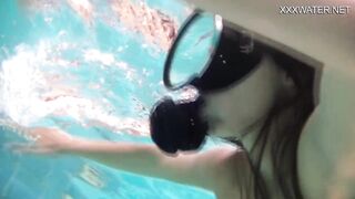 Hungarian goddess Nora Shmandora gets orgasms into the pool