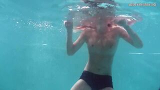 Hot underwater red haired Nikita Vodorezova