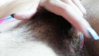 Perfect unshaved bush long clitoris snatch compilation close up HD