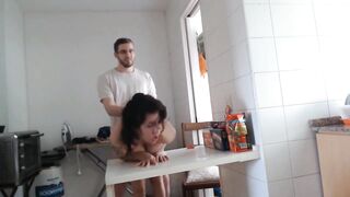 Leashed Huge Titty Freak Fucked By Geek