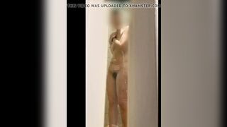 Wifey's soak body through the shower door.