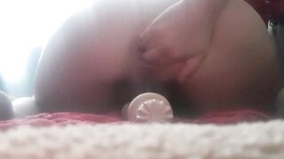 Annet13 jerks off on command. Dildo into the anus and vagina