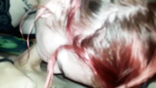 Red Haired cougar gets a mouth full