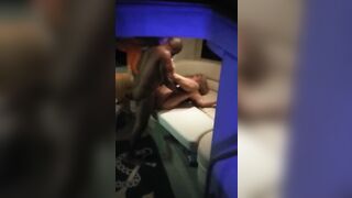 Smoking blonde screams as she gets dicked by long african penis