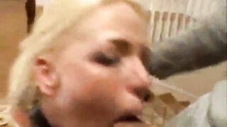 Blonde Bitch Gets Her Butt and Snatch Drilled by two Dicks!