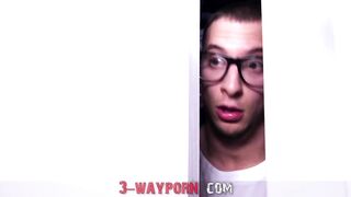 three-Way Porn - Bi-Curious 3 Way with two hot Men & Goddess Red Fellatio 18