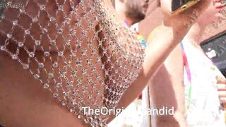 Braless Hispanic showing off her incredible sexy nipples