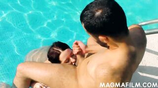 Bae next door takes dick inside the pool