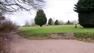 Outdoors Park Doggy Style, Sperma auf meinem Mantel