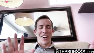 My well built stepbrother Johnny Ford eats my dick while Im on a virtual meeting