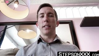 My well built stepbrother Johnny Ford eats my dick while Im on a virtual meeting