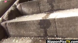 NipponPissTV.com - Naughty Japanese schoolgirl caught peeing in public view