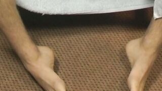 Skinny twink spilling hot jizz in after shower masturbation