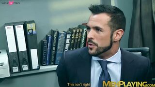 Suit and tie Denis Vega pounded doggystyle after deepthroat