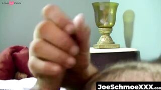JoeSchmoeXXX.com - Straight dude watches TV while getting sucked off by Joe