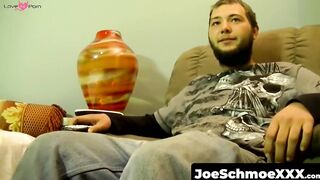 JoeSchmoeXXX.com - Straight dude watches TV while getting sucked off by Joe