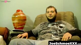 JoeSchmoeXXX.com - Straight dude watches TV while getting sucked off by Joe
