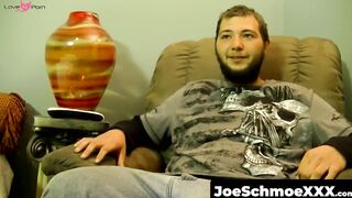 JoeSchmoeXXX.com - Straight dude watches TV while getting sucked off by Joe