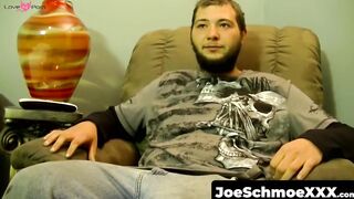 JoeSchmoeXXX.com - Straight dude watches TV while getting sucked off by Joe