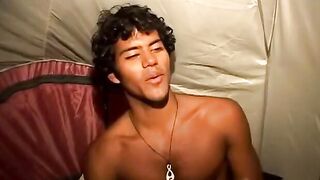2 Pro Freaks Lucky Handjob Threesome with Amateur Dude