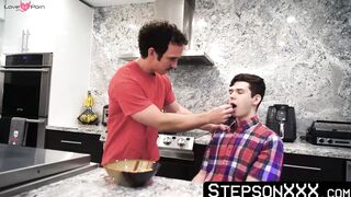 I inject my massive cock in Dakota Lovells mouth after I put my fingers in his mouth