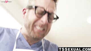 TSSexual.com - Kasey Kei's shemale ass piercing session