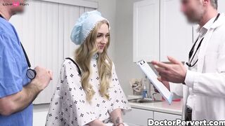 All grown up blonde Emma Starletto comes to have her first pussy examination