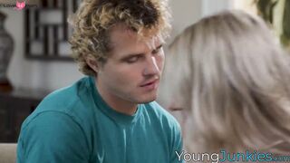 Young and innocent Robby Echo gets allured by big titted blonde Bunny Maddison