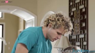 Young and innocent Robby Echo gets allured by big titted blonde Bunny Maddison