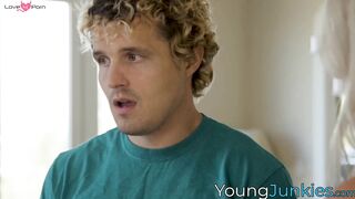 Young and innocent Robby Echo gets allured by big titted blonde Bunny Maddison
