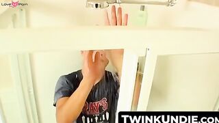 TwinkUndie.com - Pretty twink's undies shower jerk off and powerful cumshot