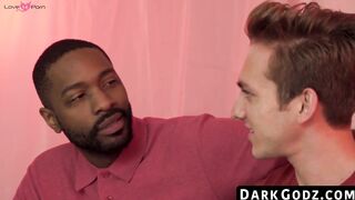 DarkGodz.com - Ebony stud's blowjob and raw anal pounding of a willing twink