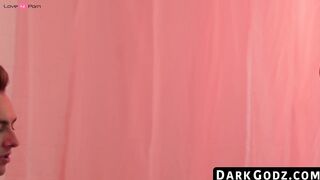 DarkGodz.com - Ebony stud's blowjob and raw anal pounding of a willing twink