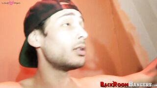 Twink Tony Ford was cuffed and received wet blowjob from Logan