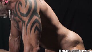 Marcus Rivers's loud moans with inked daddy Dallas Steele's massive cock