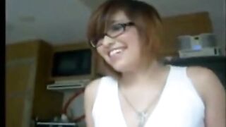 Curvy Coed Cutie Gives Head in Homemade Vid