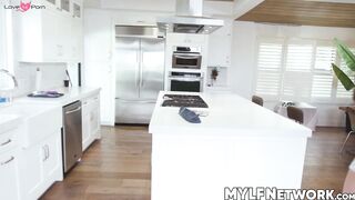 Hottie stepmom Silvia Saige serves sloppy blowjob to his lustful son Nick Strokes