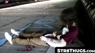 Str8Thugs.com - Horny skater dude Sean Johansen's car-bound cock stroking adventure
