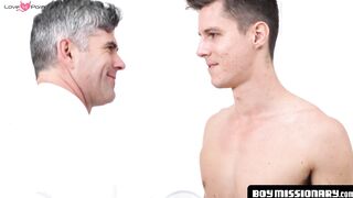 BoyMissionary.com - Submissive Mormon twink's cock worshipped before a sacred, raw ba