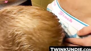 TwinkUndie.com - Homos' undies cock sucking threesome in the shower