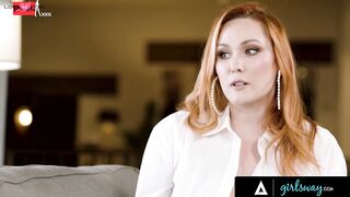 GIRLSWAY - Ticklish Slender Maya Woulfe Gets Soak From Playful Ginger Stepmom Taylor Gunner